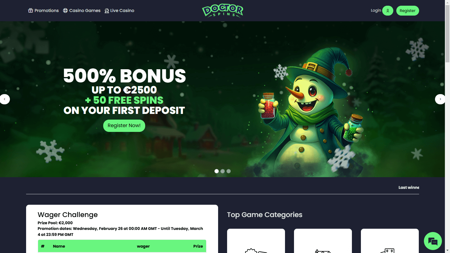 Doctor Spins Casino Desktop screenshot